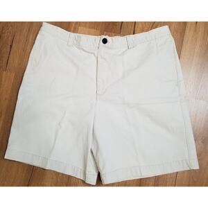 Merona Men's Beige Cotton Bermuda Shorts Flat Front Inseam 9 1/4 in Size 40